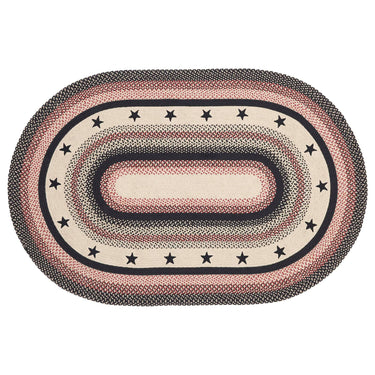 Colonial Star Jute Braided Rug Oval with Rug Pad 5'x8' VHC Brands - The Fox Decor